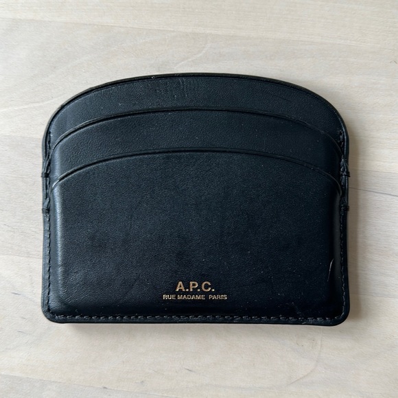 A.P.C. • Black Leather Card Holder - Picture 1 of 6